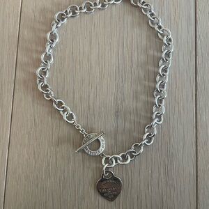 Tiffany & Co silver heart tag toggle necklace